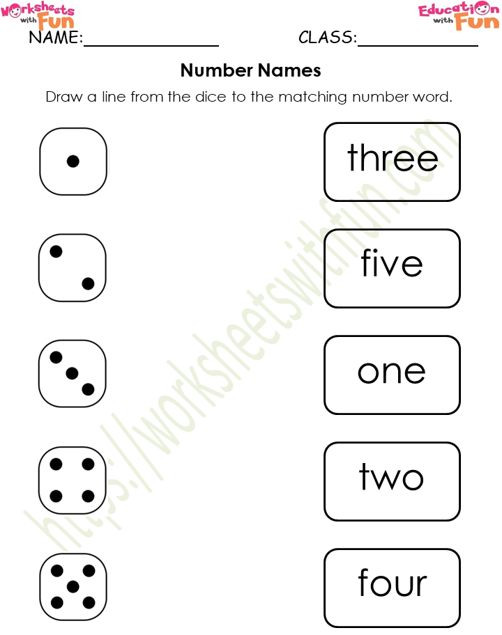 Mathematics Preschool Number Names Worksheet 8